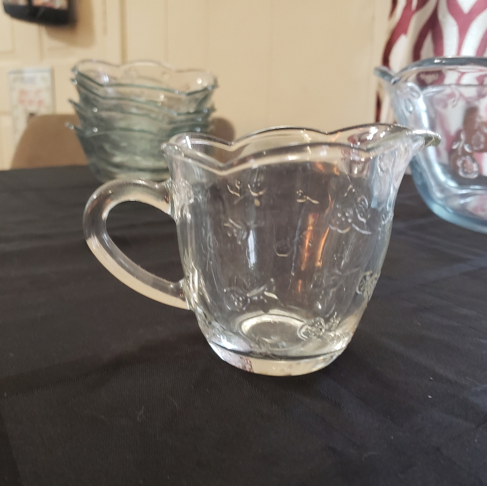 Vintage MCM Glass 6pc. Salad Serving Set